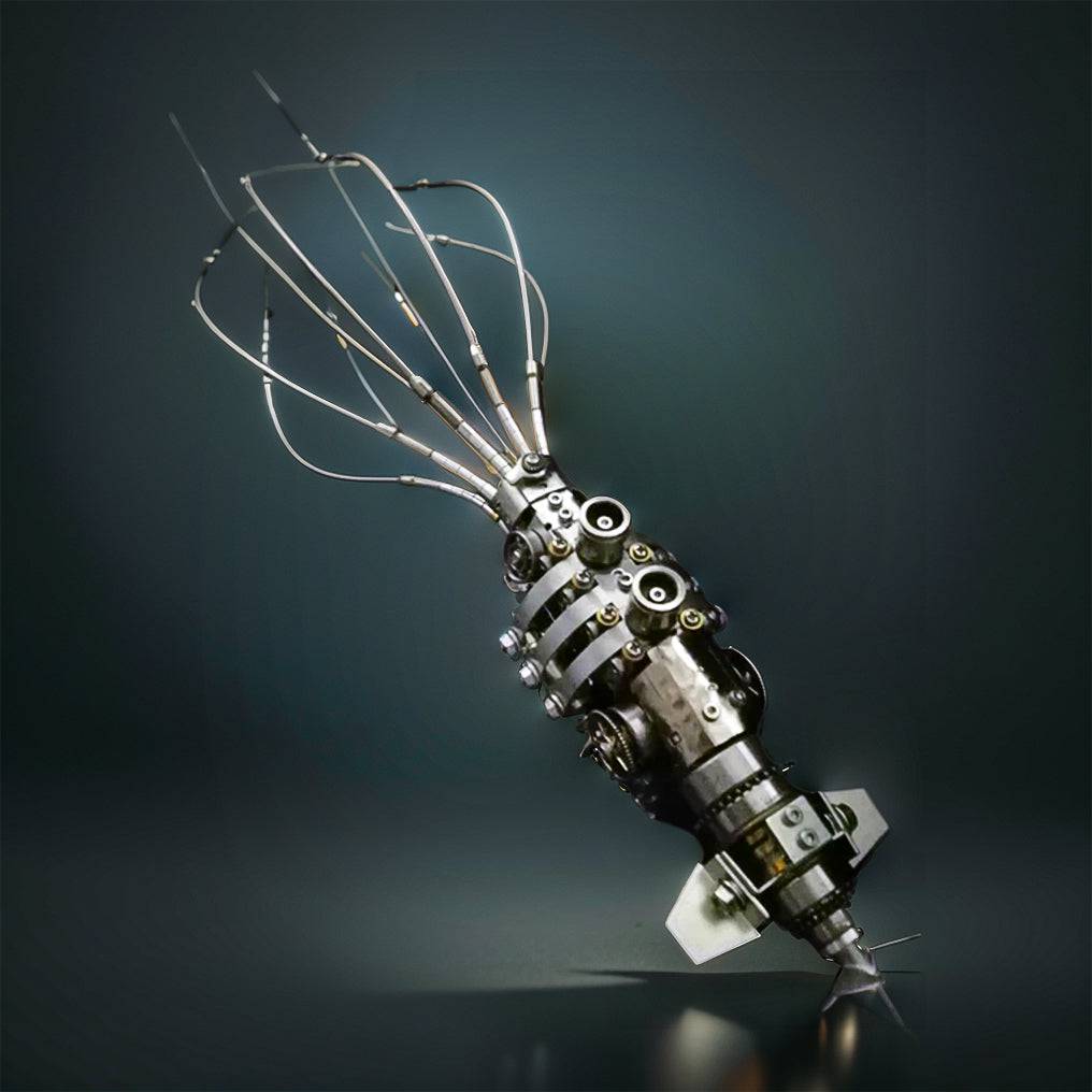 Intriguing 3D Metal Steampunk Giant Squid Puzzle Model Kit - 295+ Intricate Pieces for Creative Assembly! - OPICRAFT