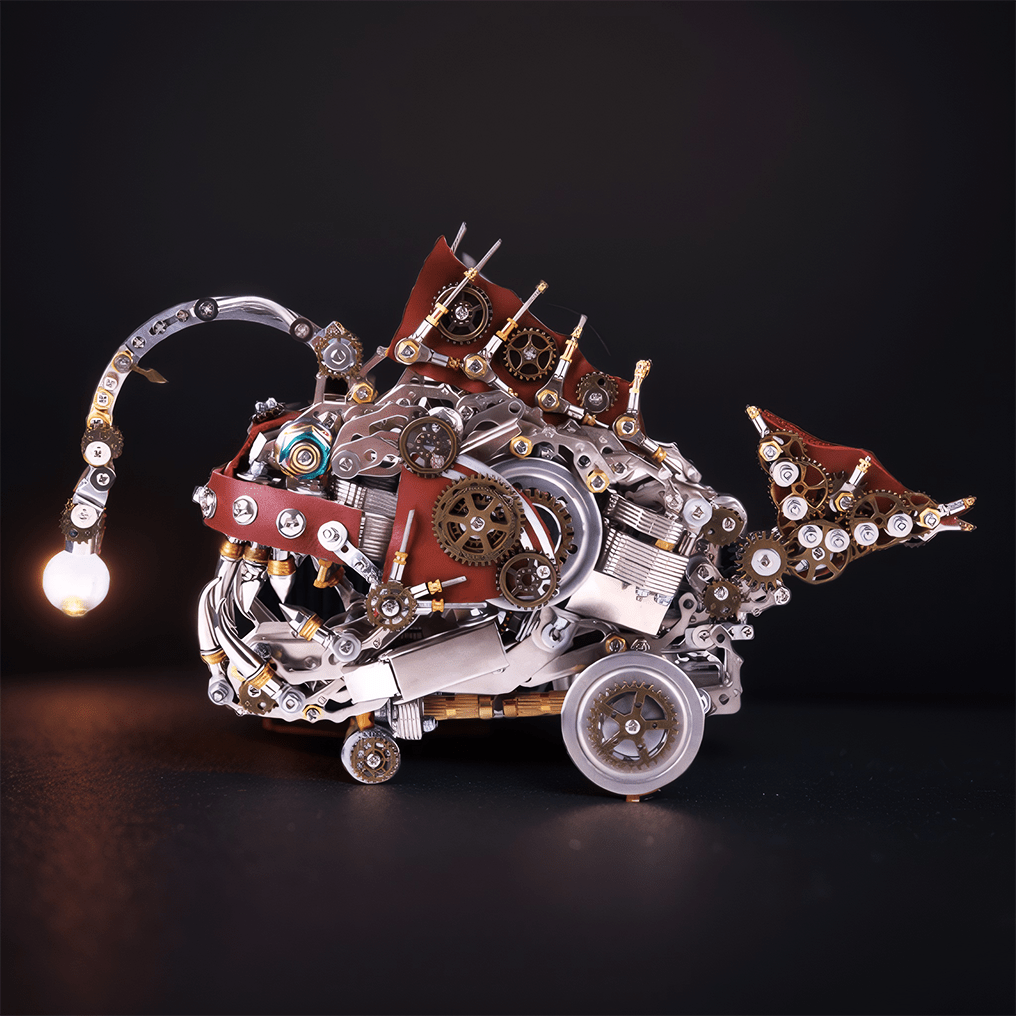 Creative 3D Mechanical Anglefish Metal Puzzle Kit - 1064 PCS Building Block Set for Enthusiasts - OPICRAFT