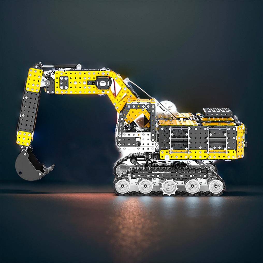 Ultimate DIY 3D Metal Alloy RC Excavator Model Kit - 2544 Precision Puzzle Pieces, 2.4G 12 Channel Fun! - OPICRAFT