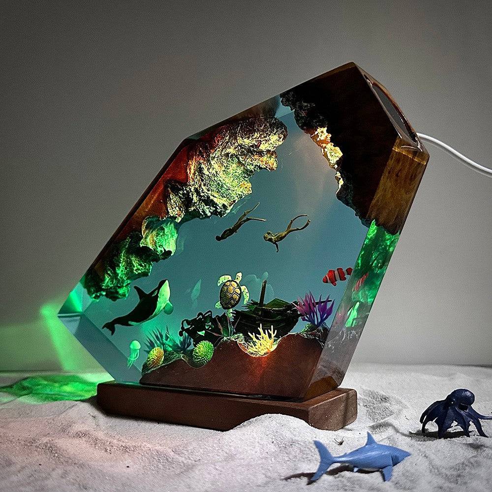 Orca and Turtle Resin Night Light - OPICRAFT