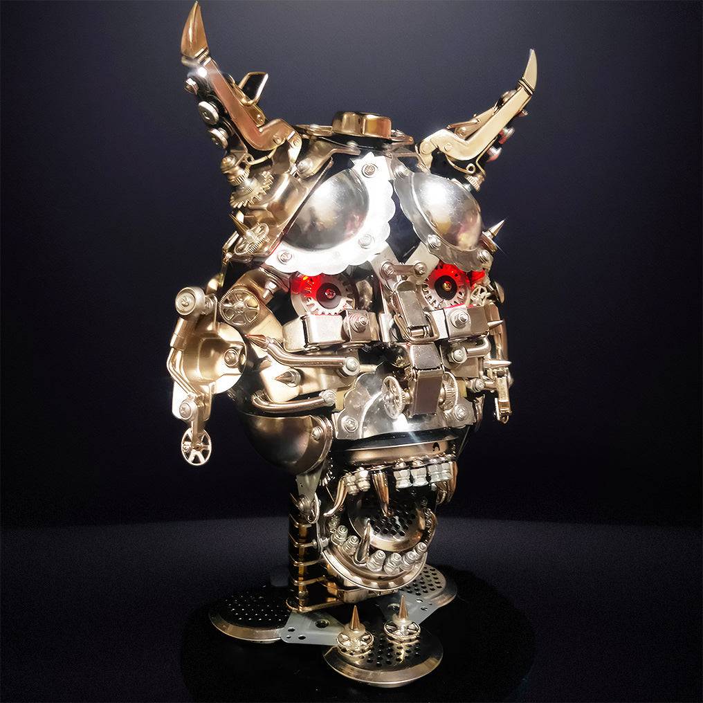 Intriguing DIY 3D Mechanical Punk Hannya Japanese Ghast Mask Metal Puzzle Assembly Kit - OPICRAFT