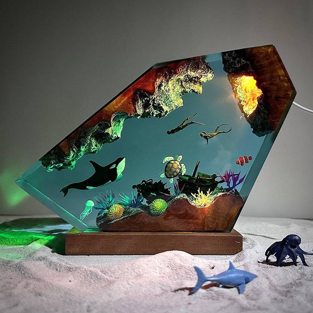 Orca and Turtle Resin Night Light - OPICRAFT