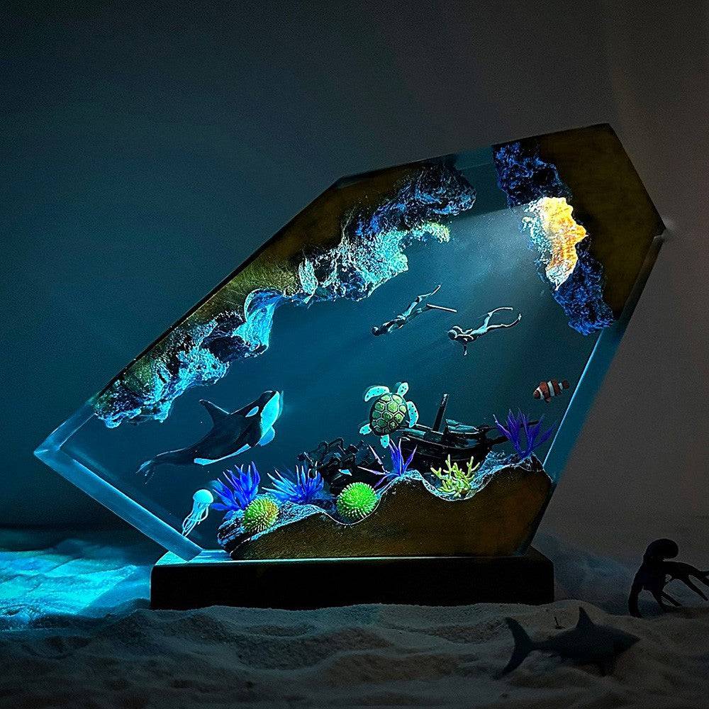 Orca and Turtle Resin Night Light - OPICRAFT