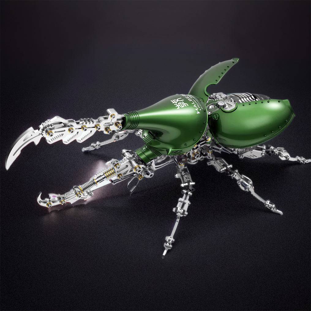 Intricate 3D Metal Beetle Model Kit with Long Horn - Perfect DIY Puzzle Adventure! - OPICRAFT