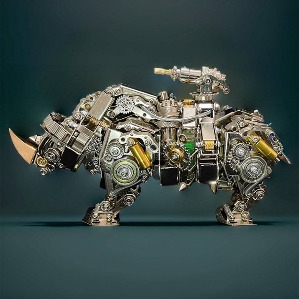 Build Your Own Steampunk Mechanical Siege Rhino: 700+ Piece DIY Craft Kit! - OPICRAFT