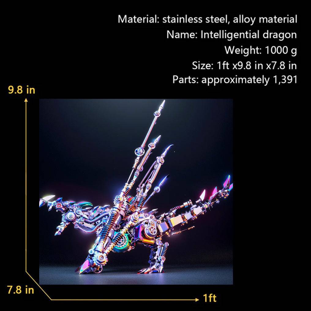 Engaging 3D Dragon Metal Model Puzzle Kit - Over 1390 Pieces of Intriguing DIY Fun! - OPICRAFT
