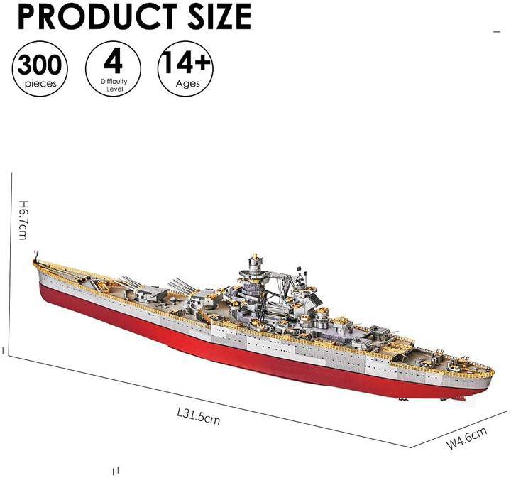 BRIVLOX™ Richelieu Battleship-Watercraft Model Kit DIY 3D Metal Puzzle - BRIVLOX | Where Innovation Meets Style!