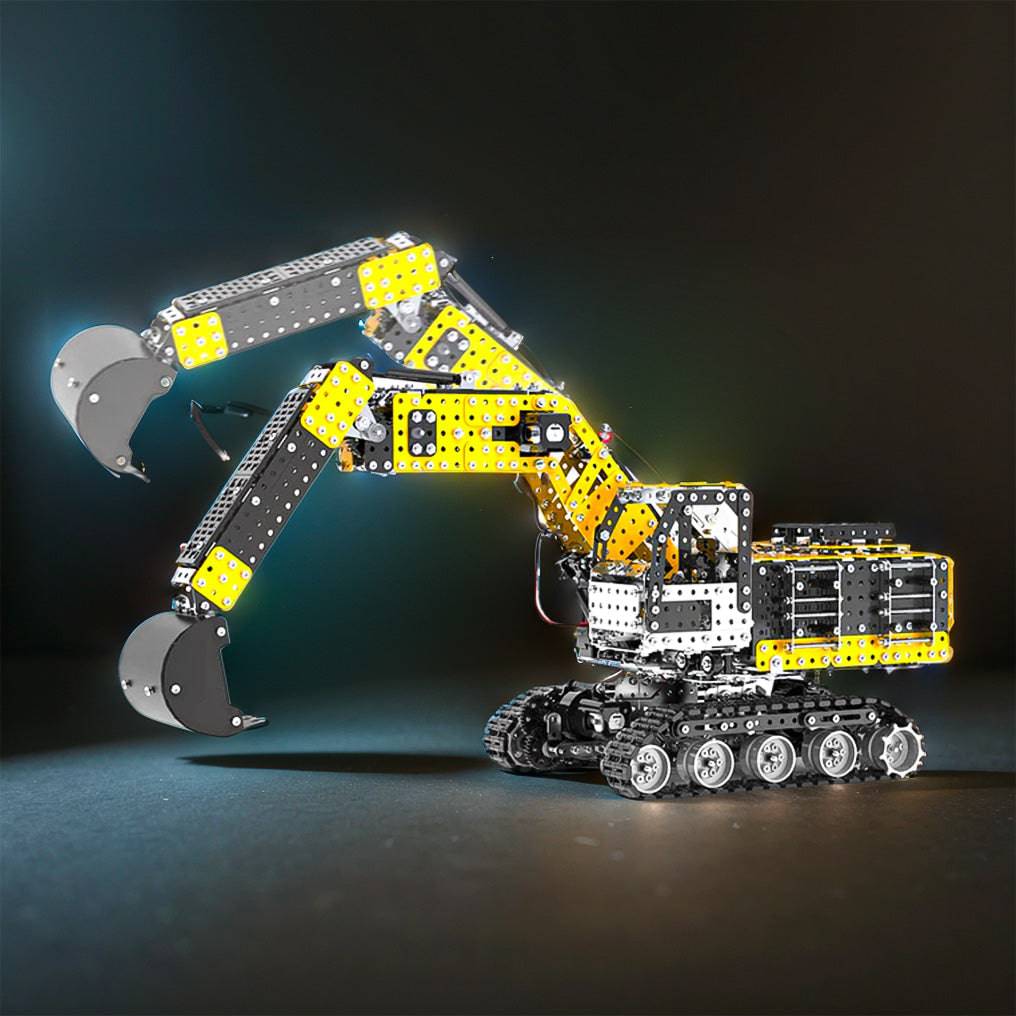 Ultimate DIY 3D Metal Alloy RC Excavator Model Kit - 2544 Precision Puzzle Pieces, 2.4G 12 Channel Fun! - OPICRAFT