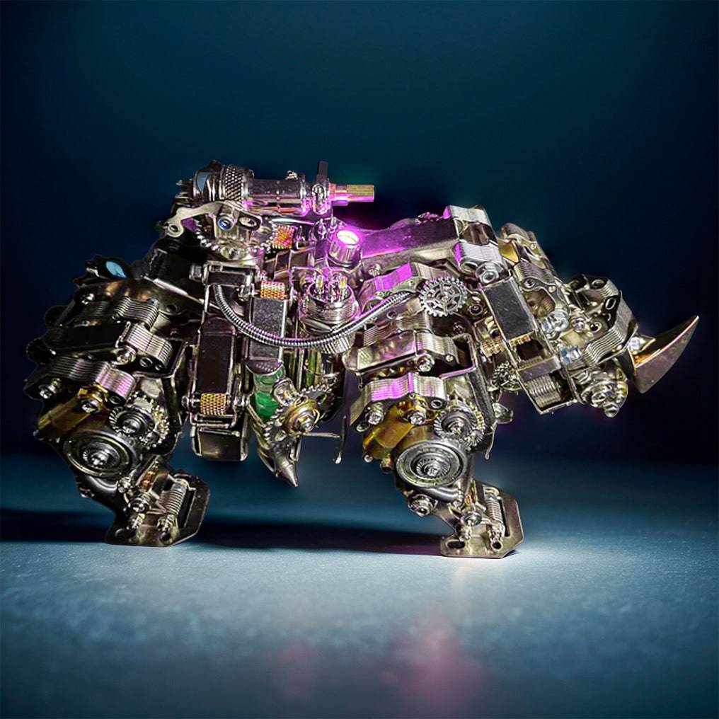 Build Your Own Steampunk Mechanical Siege Rhino: 700+ Piece DIY Craft Kit! - OPICRAFT