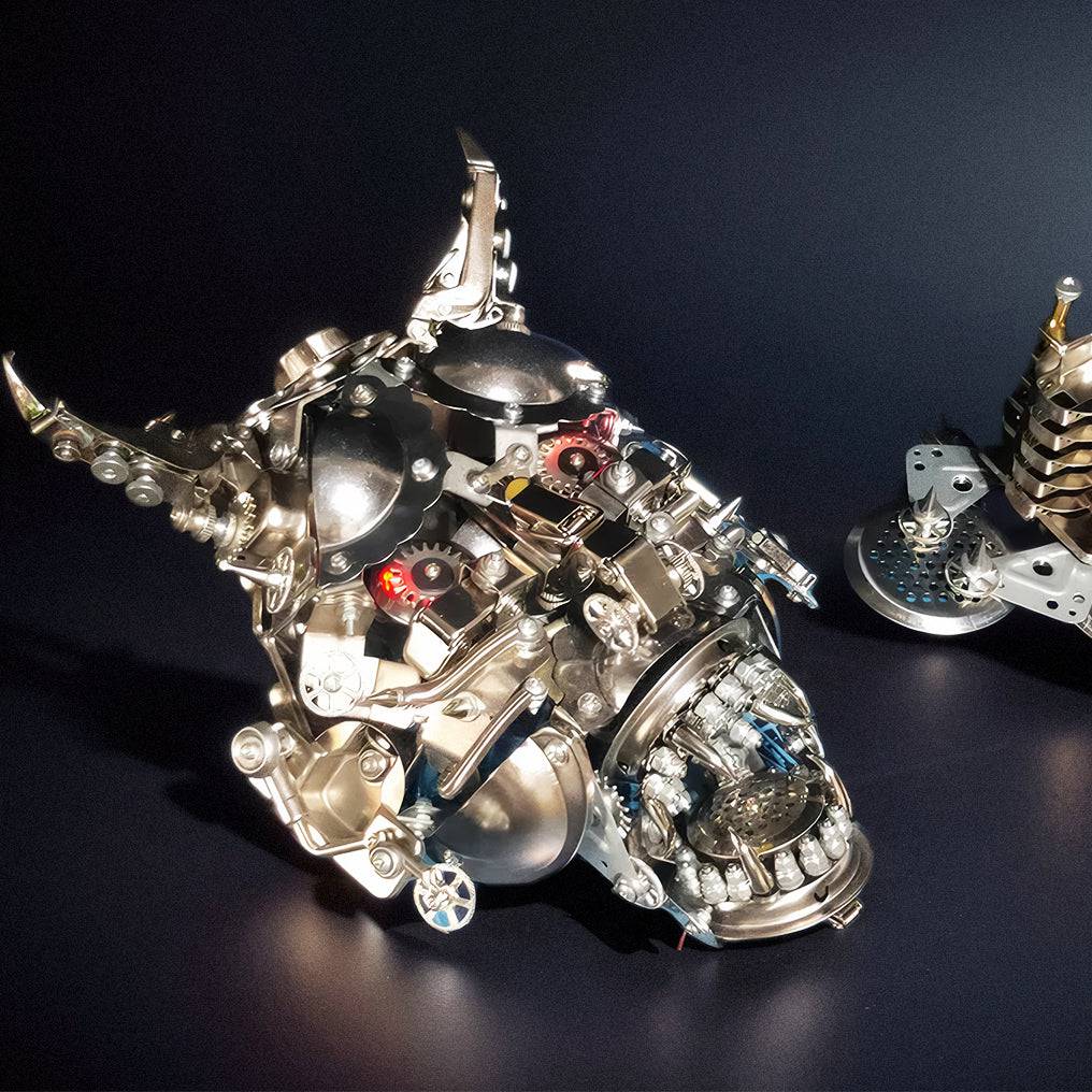 Intriguing DIY 3D Mechanical Punk Hannya Japanese Ghast Mask Metal Puzzle Assembly Kit - OPICRAFT