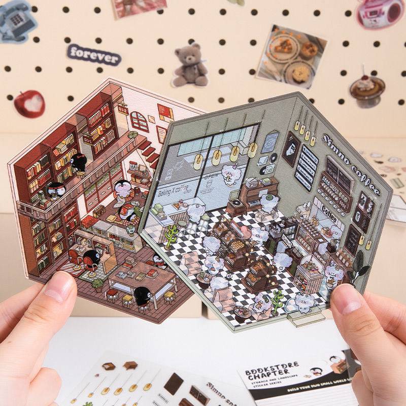 Stickers Scene, Make your Own Supermarket|Coffee Shop|Restaurant|Bookstore - OPICRAFT