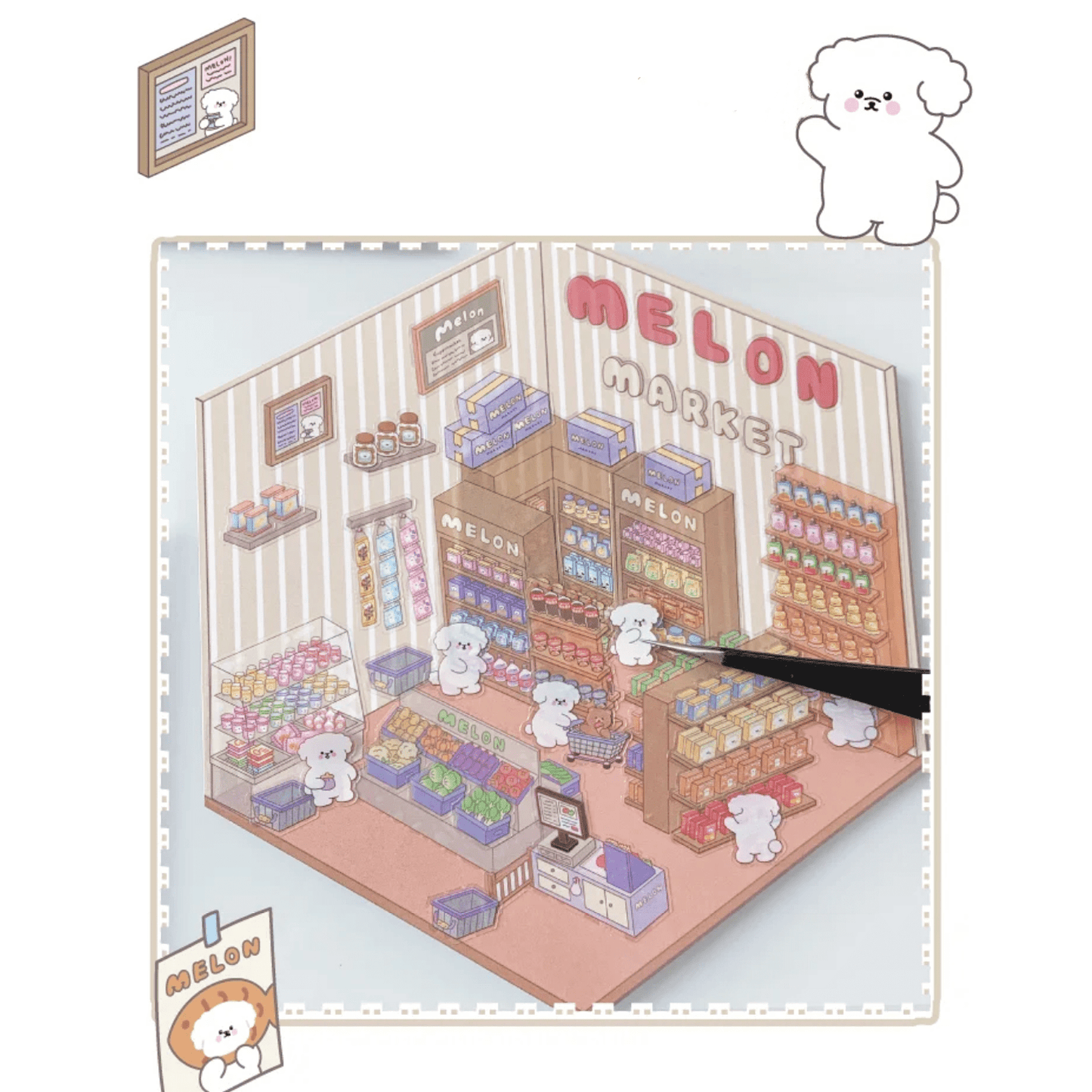 Create Adorable Sticker Scenes with Dog-Themed Bakery Shop|Market - OPICRAFT