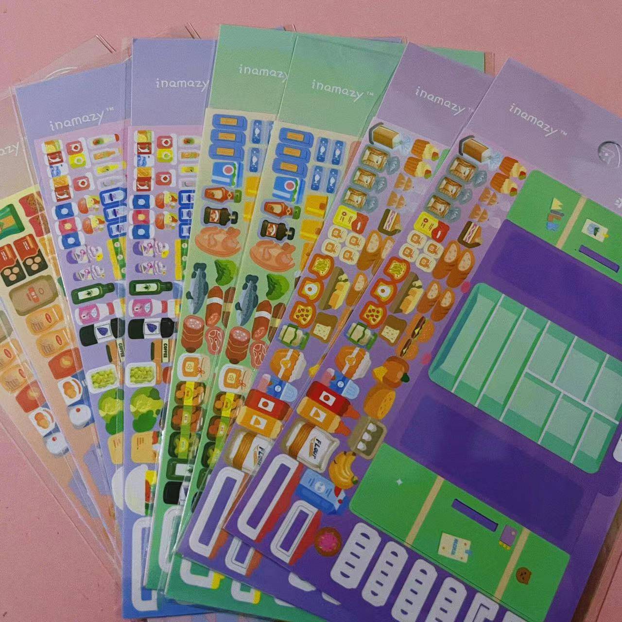 Stickers Play Set, Organize your Own Refrigerator|Snack Vending Machine|Dream House|Closet - OPICRAFT
