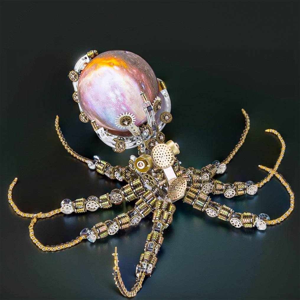 Intricate 3D Steampunk Mechanical Octopus Model Kit – 2400+ Pieces for Creative Builders! - OPICRAFT