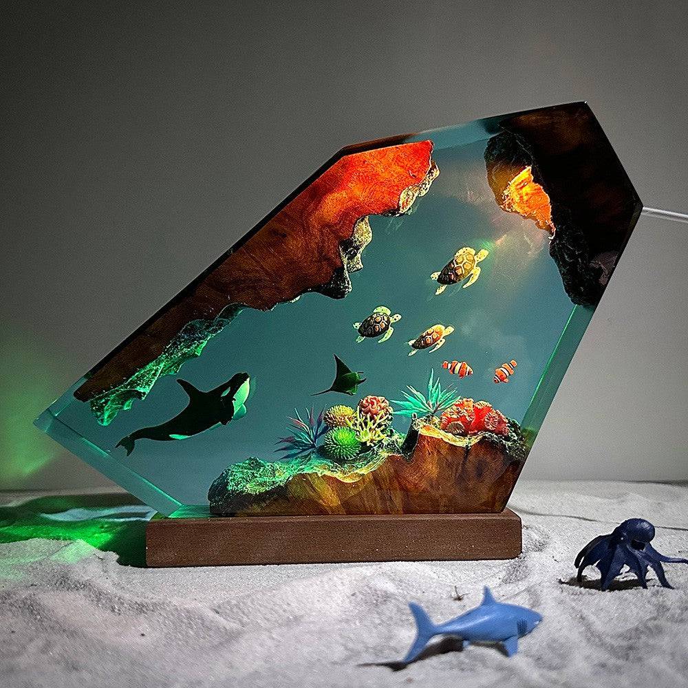 Orca, Turtles and Ray Resin Night Light - OPICRAFT