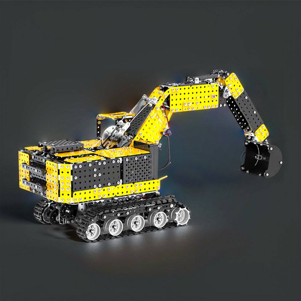 Ultimate DIY 3D Metal Alloy RC Excavator Model Kit - 2544 Precision Puzzle Pieces, 2.4G 12 Channel Fun! - OPICRAFT