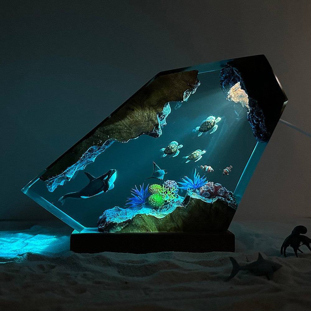 Orca, Turtles and Ray Resin Night Light - OPICRAFT