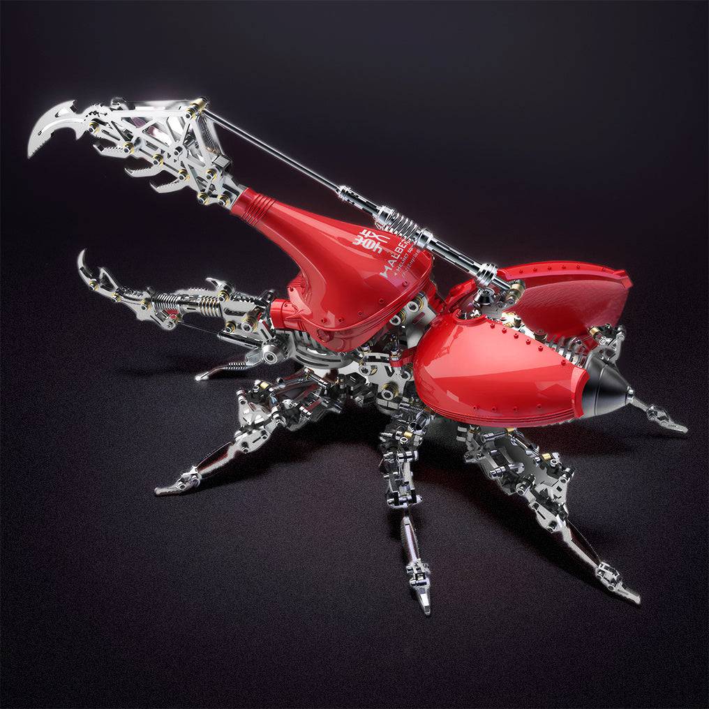 Intricate 3D Metal Beetle Model Kit with Long Horn - Perfect DIY Puzzle Adventure! - OPICRAFT