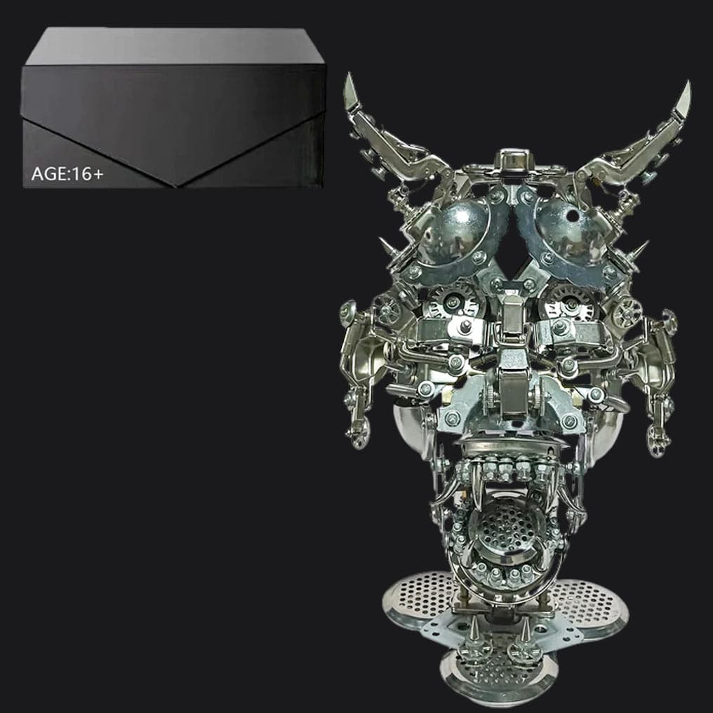 Intriguing DIY 3D Mechanical Punk Hannya Japanese Ghast Mask Metal Puzzle Assembly Kit - OPICRAFT