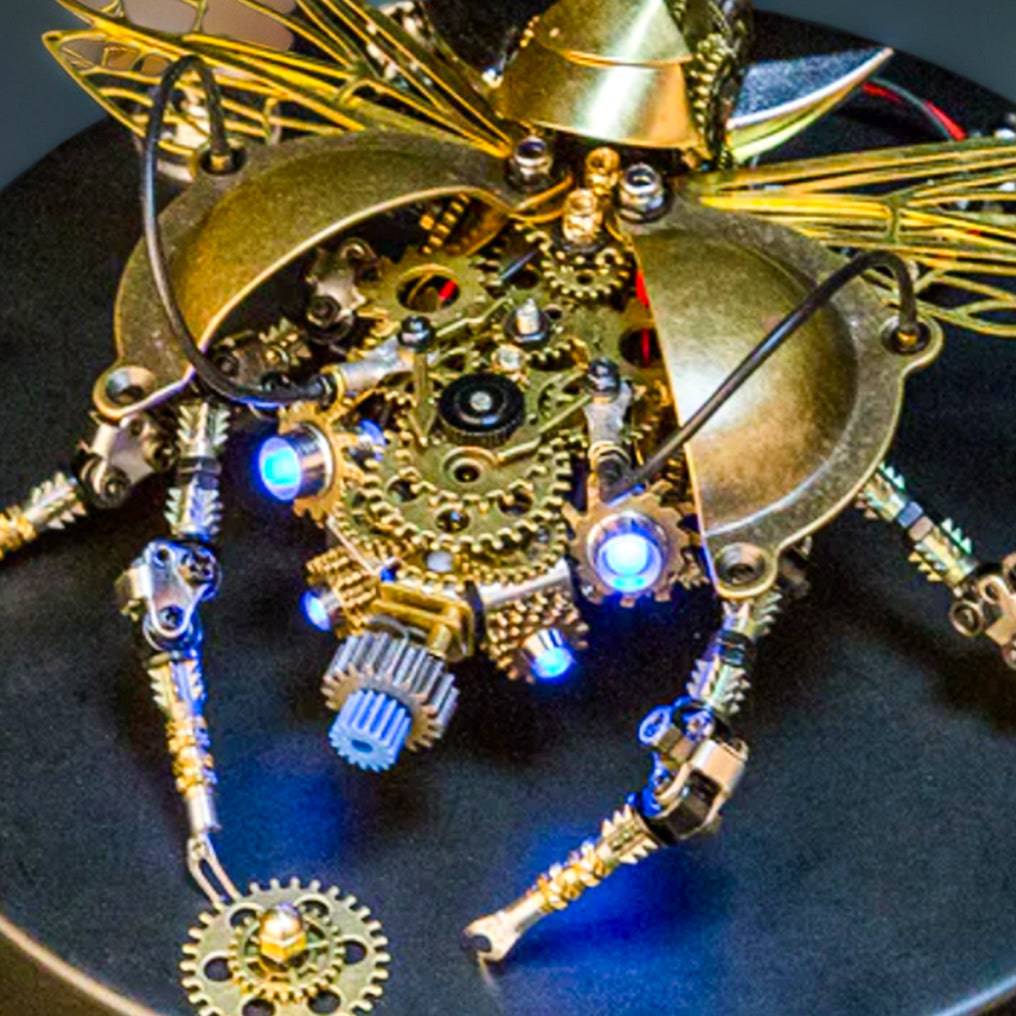 Engaging 3D Metal Beetle Assembly Puzzle Kit - Create Your Own Rotating Mechanical Marvel! - OPICRAFT