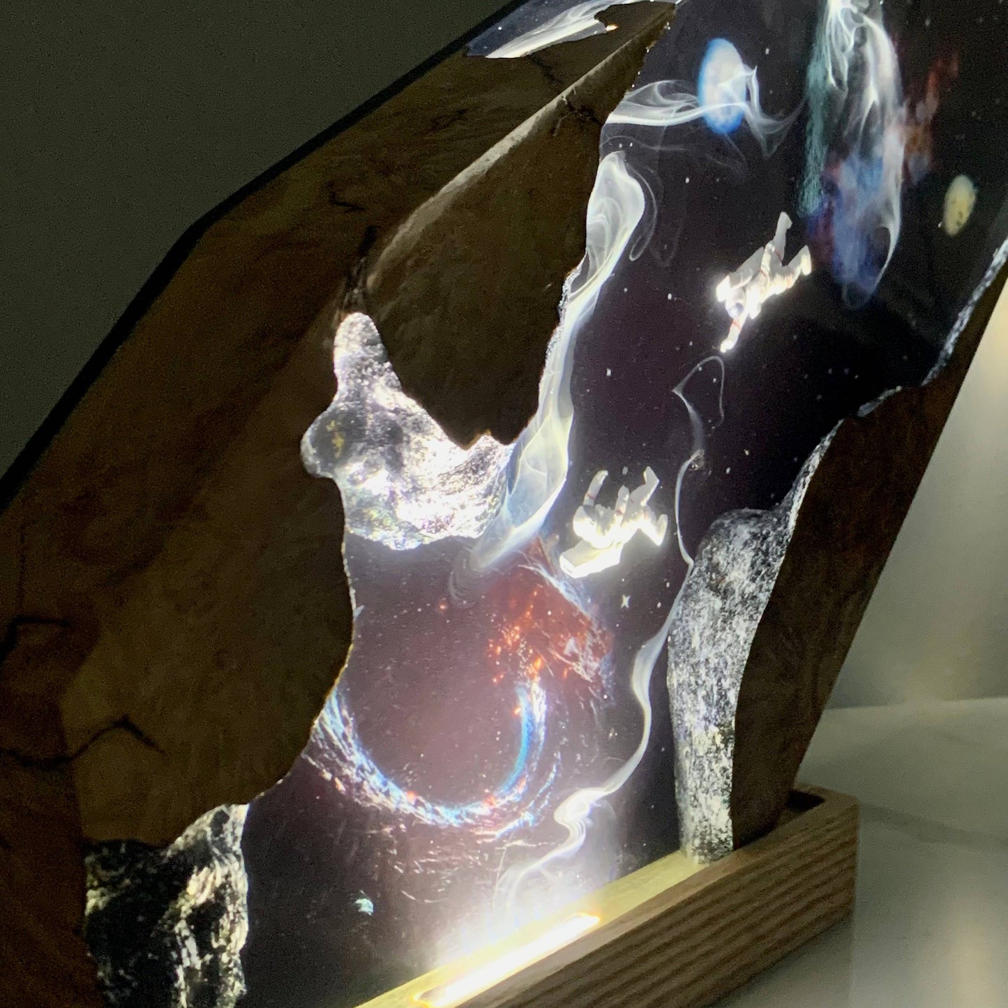 Astronauts Discovering Universe handmade night light, Home Decor Gift for Kid Desk Table Lamp - OPICRAFT