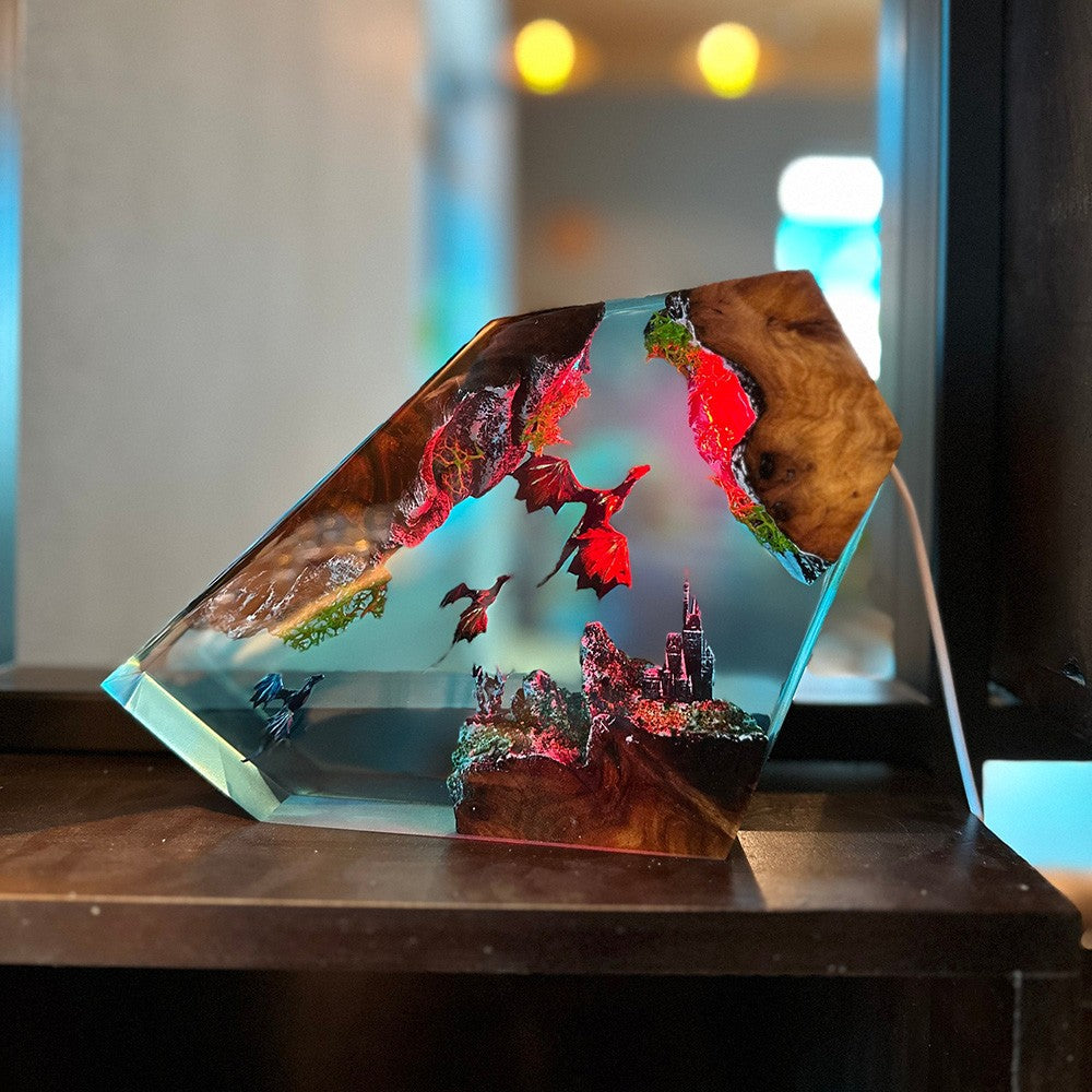 Fire Dragon and Ice Dragon Resin Lamp - OPICRAFT