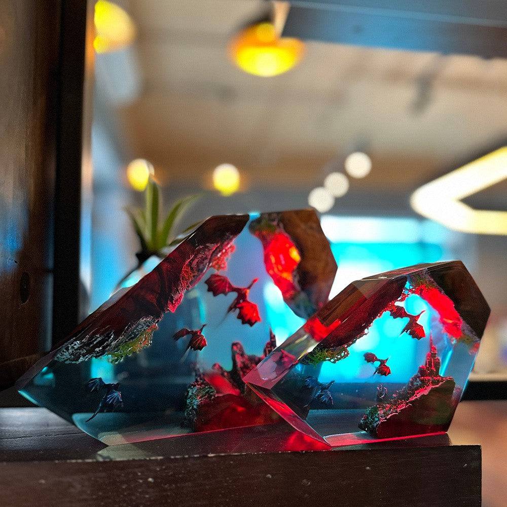 Fire Dragon and Ice Dragon Resin Lamp - OPICRAFT
