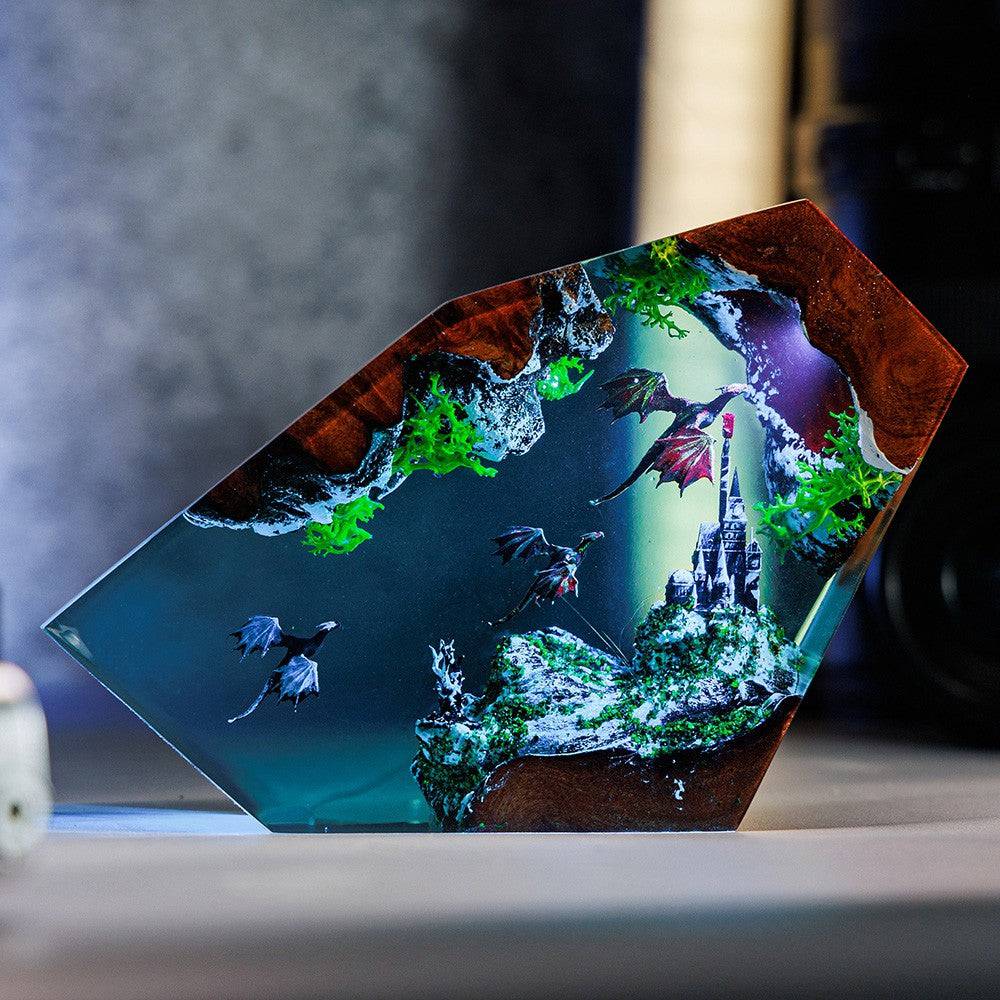 Fire Dragon and Ice Dragon Resin Lamp - OPICRAFT