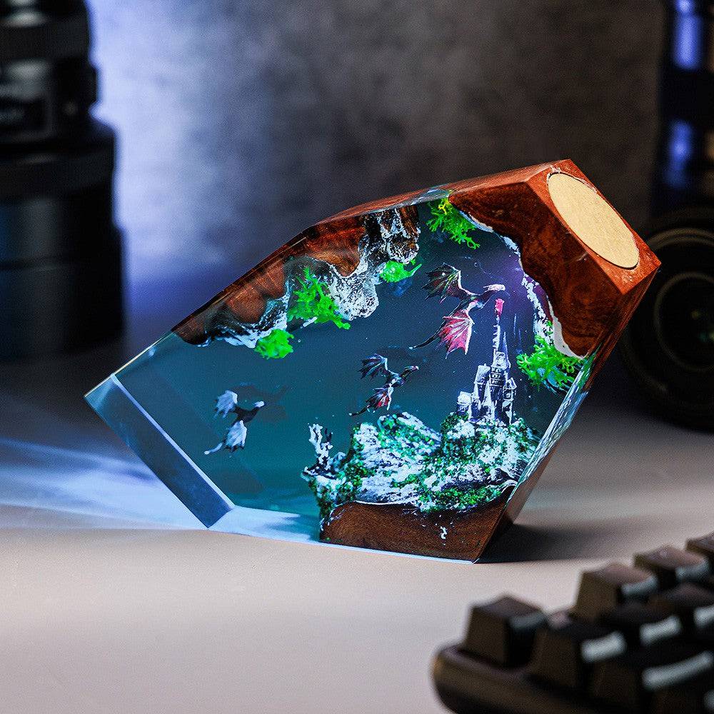 Fire Dragon and Ice Dragon Resin Lamp - OPICRAFT