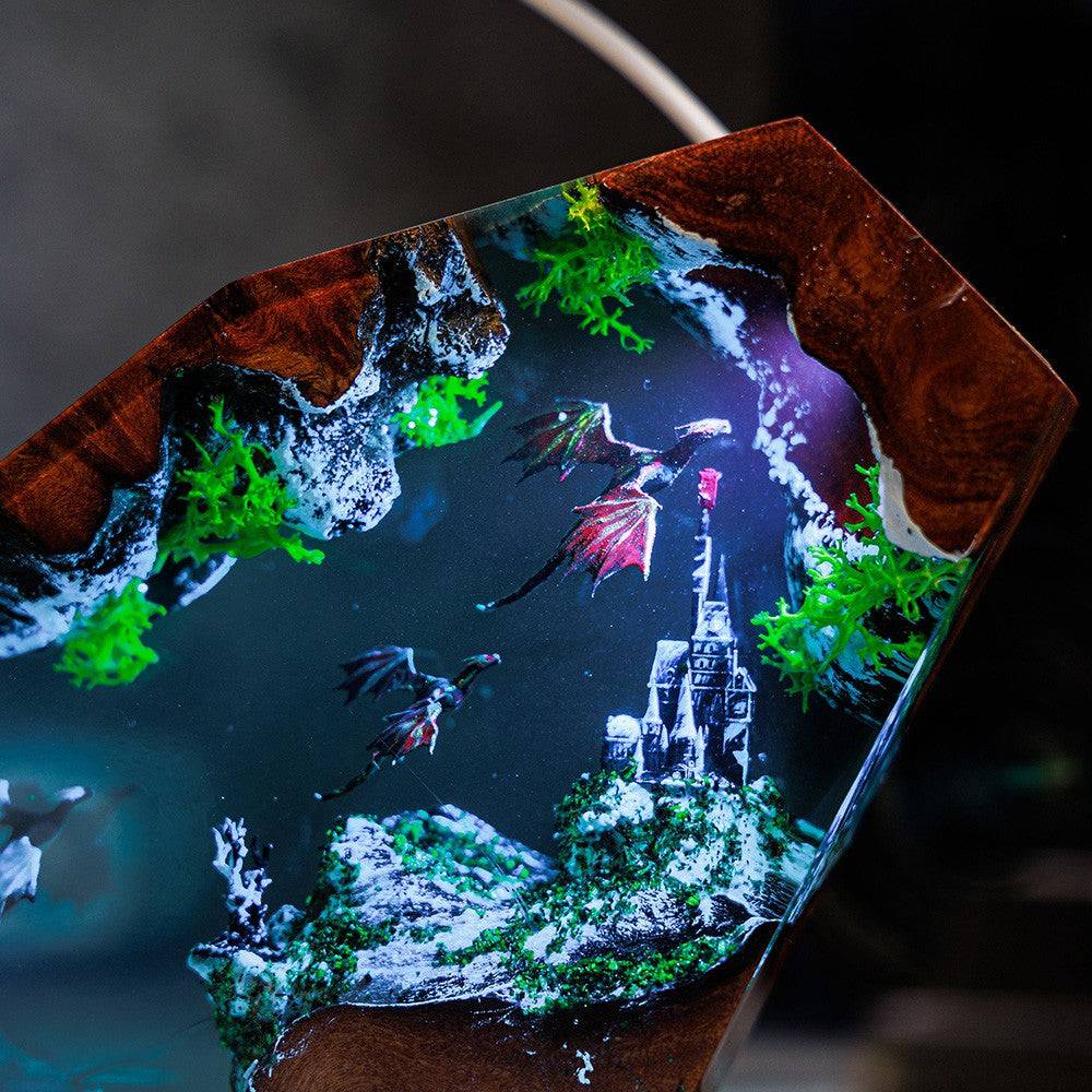 Fire Dragon and Ice Dragon Resin Lamp - OPICRAFT