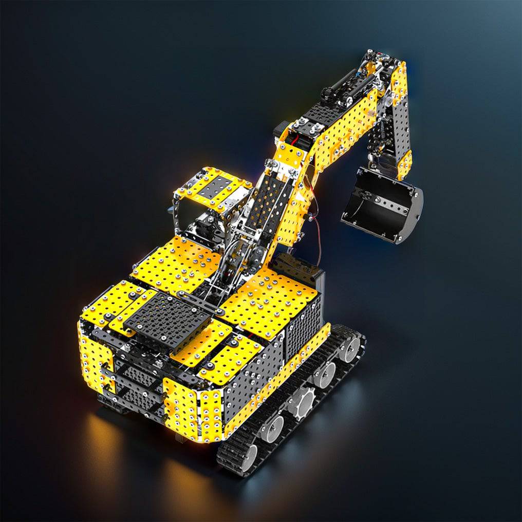 Ultimate DIY 3D Metal Alloy RC Excavator Model Kit - 2544 Precision Puzzle Pieces, 2.4G 12 Channel Fun! - OPICRAFT