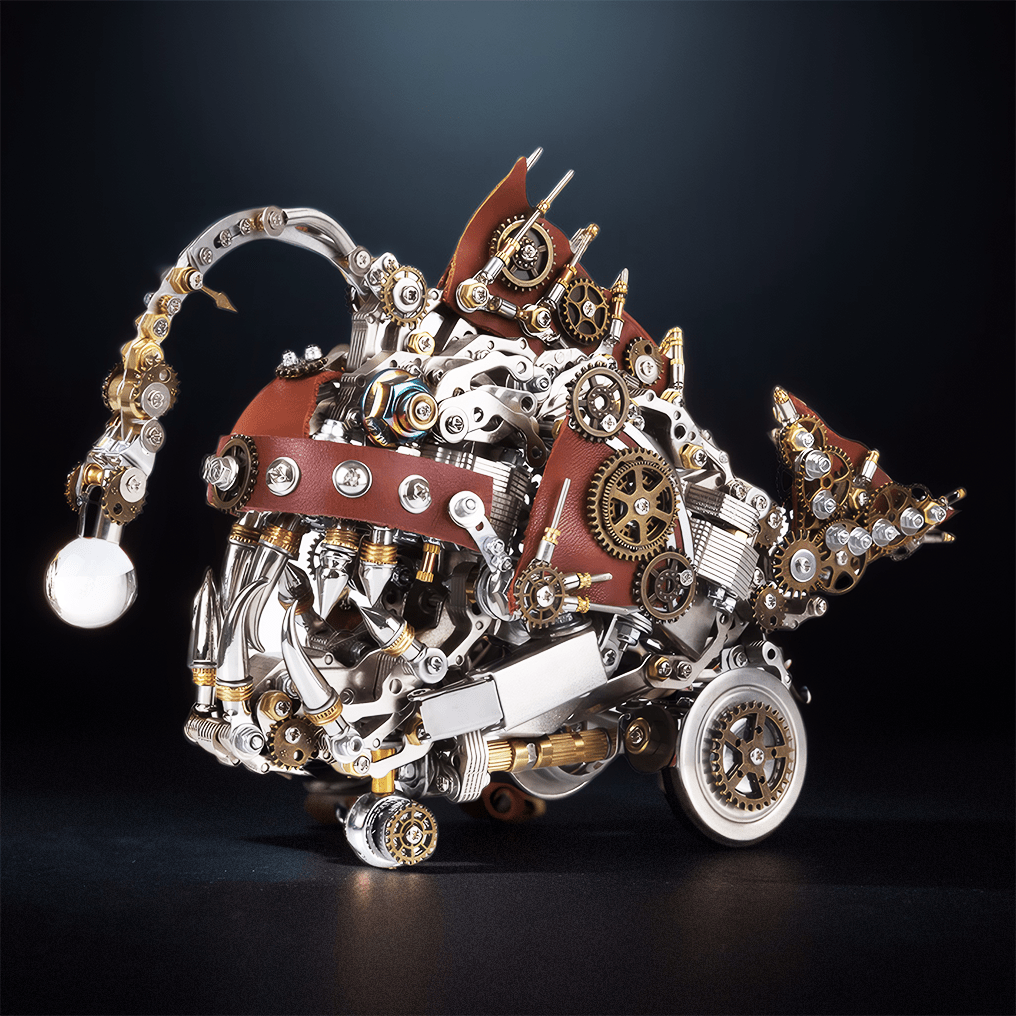 Creative 3D Mechanical Anglefish Metal Puzzle Kit - 1064 PCS Building Block Set for Enthusiasts - OPICRAFT