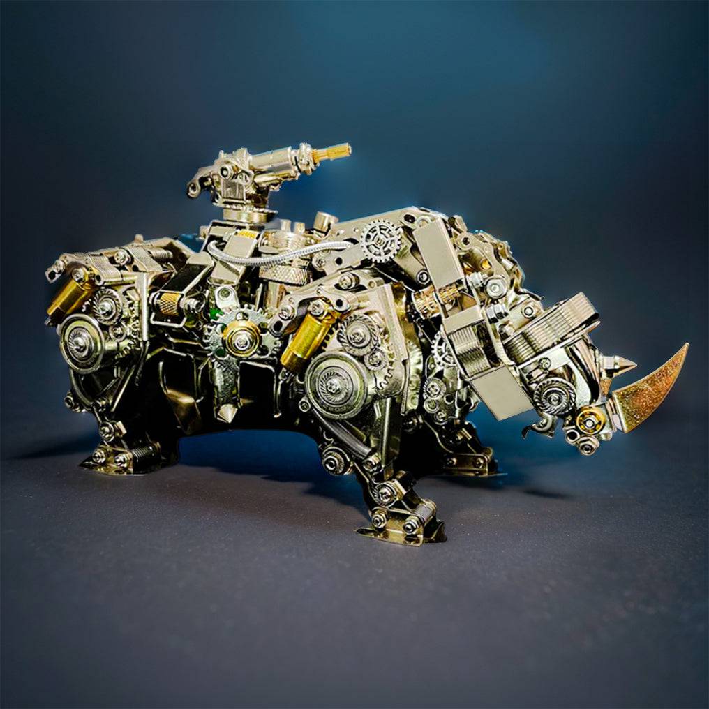 Build Your Own Steampunk Mechanical Siege Rhino: 700+ Piece DIY Craft Kit! - OPICRAFT
