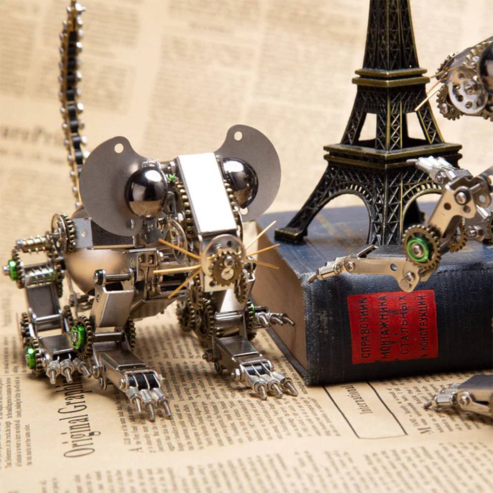 Easter Mouse 3D Metal Mechanical Puzzle Kit - 525 PCS DIY Animal Assembly Model - OPICRAFT