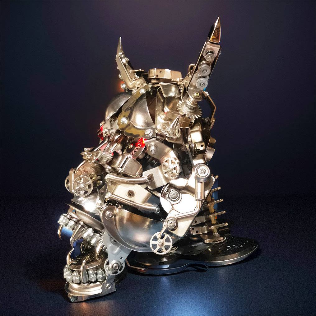 Intriguing DIY 3D Mechanical Punk Hannya Japanese Ghast Mask Metal Puzzle Assembly Kit - OPICRAFT