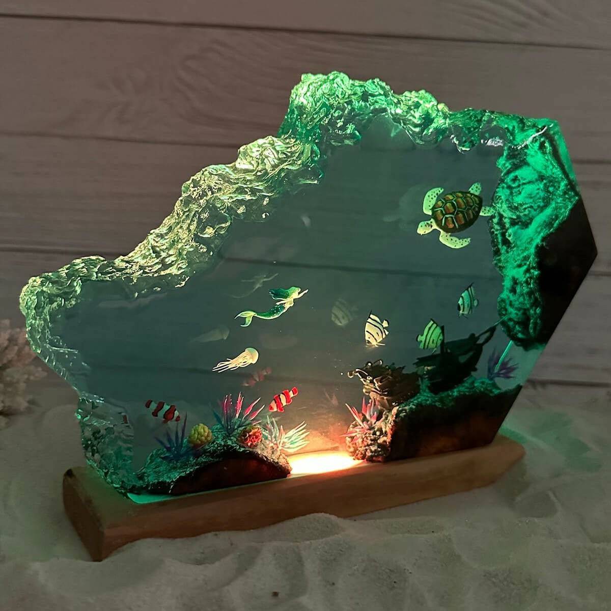 HOT SALE❗❗ Mermaid and Turtle Resin Night Light - OPICRAFT