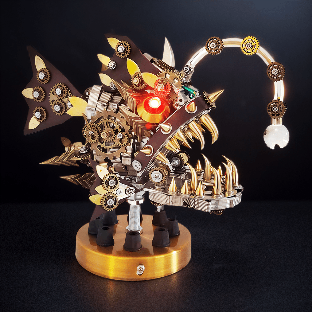 Creative 3D Mechanical Anglefish Metal Puzzle Kit - 1064 PCS Building Block Set for Enthusiasts - OPICRAFT