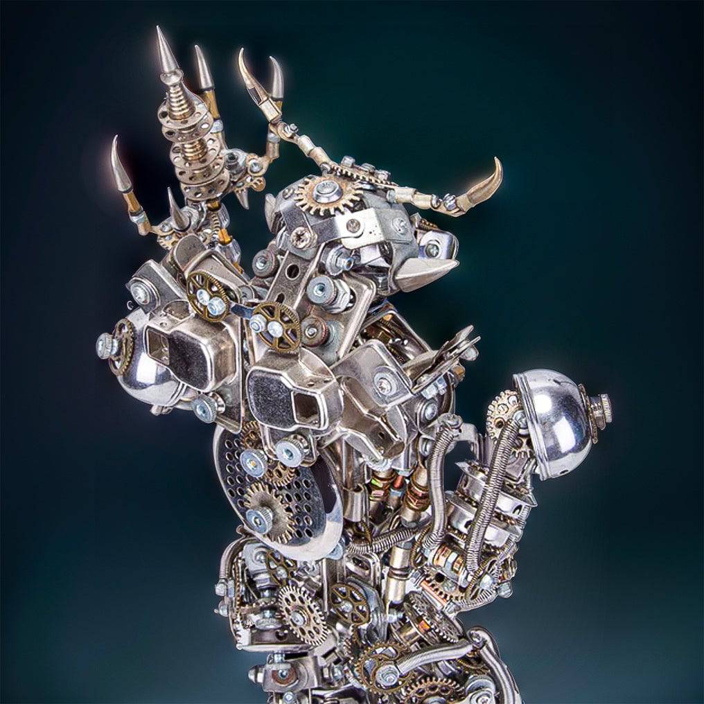 Assemble Your Own 3D Metal Mechanical Bull-Headed Demon Figurine - 2500+ High-Quality Pieces! - OPICRAFT