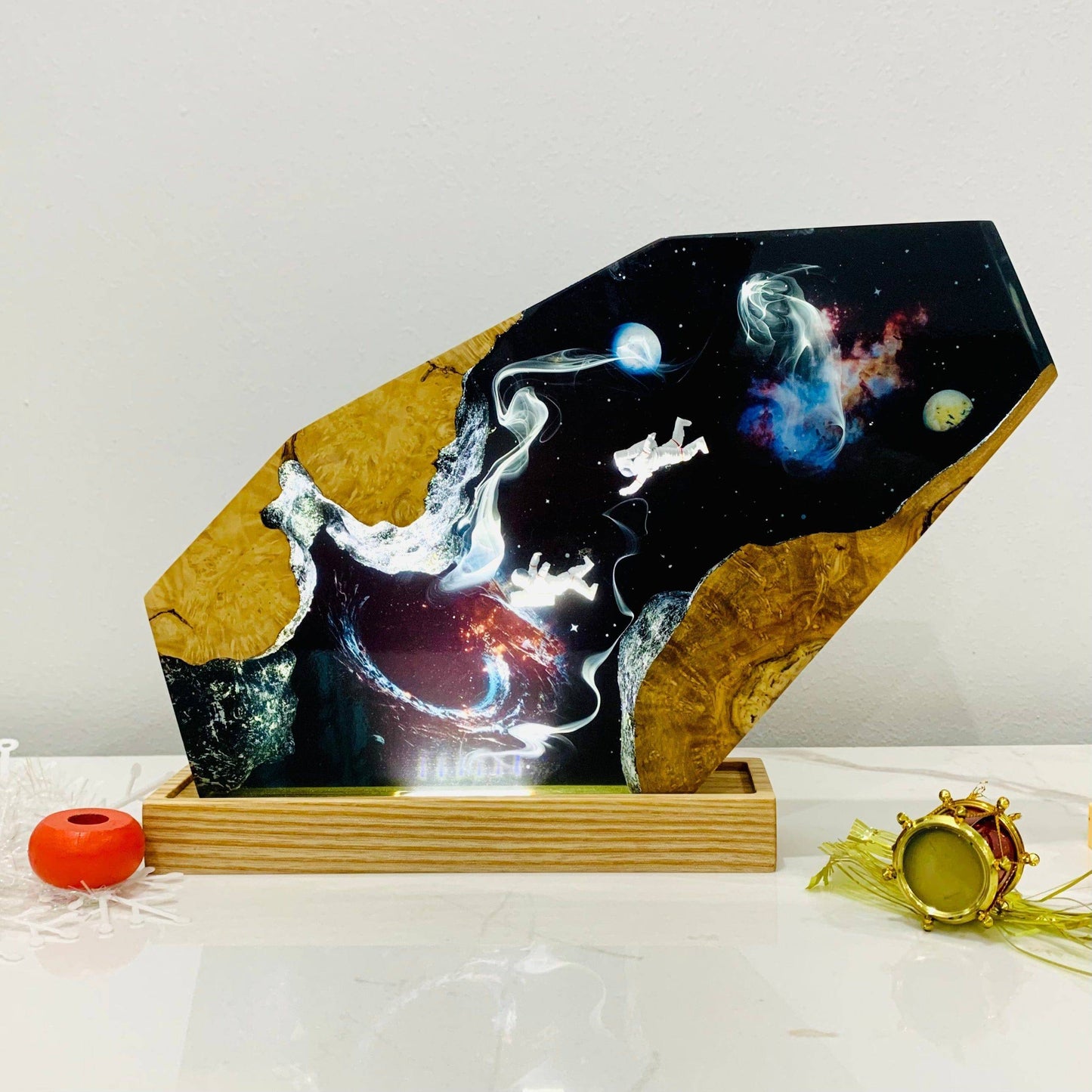 Astronauts Discovering Universe handmade night light, Home Decor Gift for Kid Desk Table Lamp - OPICRAFT