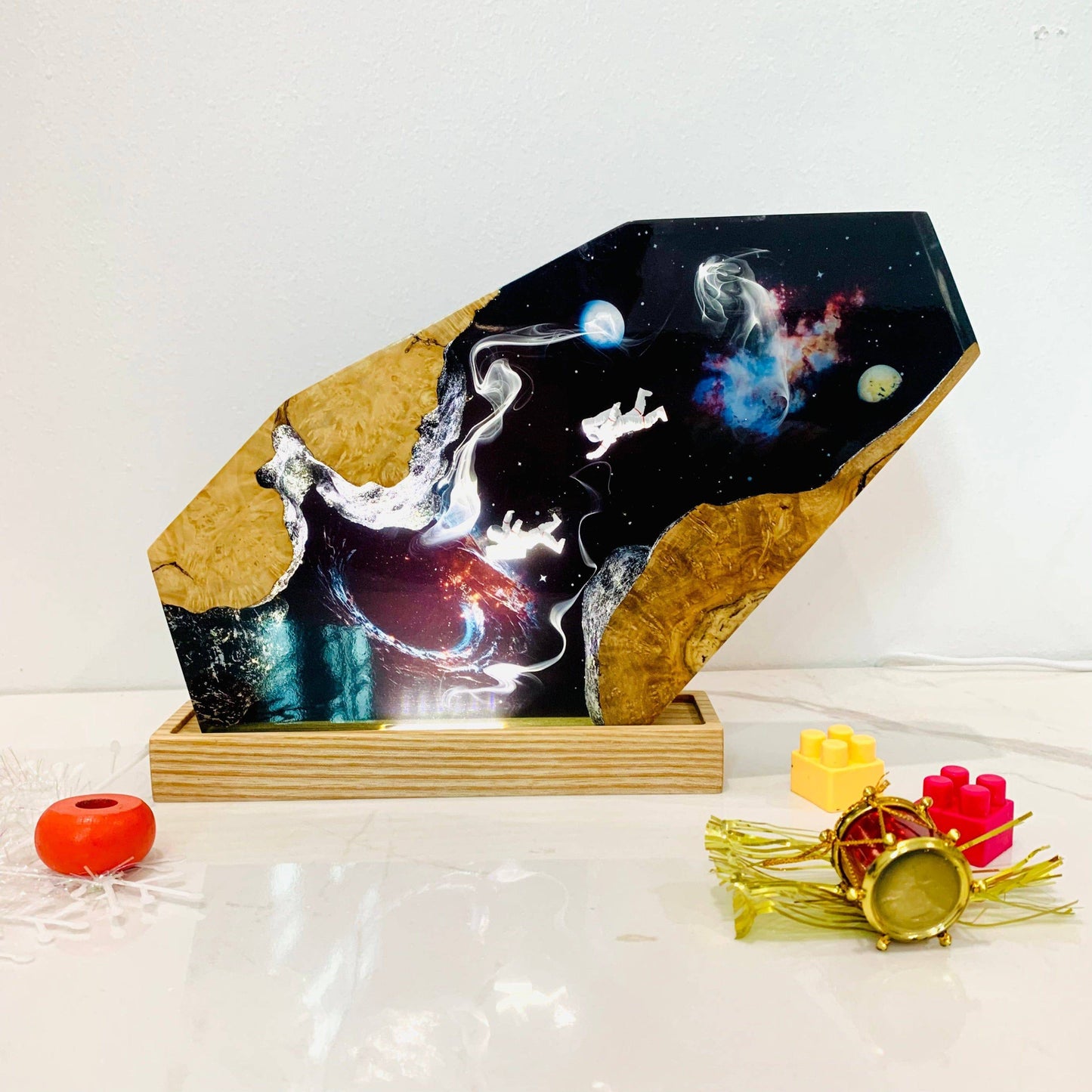 Astronauts Discovering Universe handmade night light, Home Decor Gift for Kid Desk Table Lamp - OPICRAFT