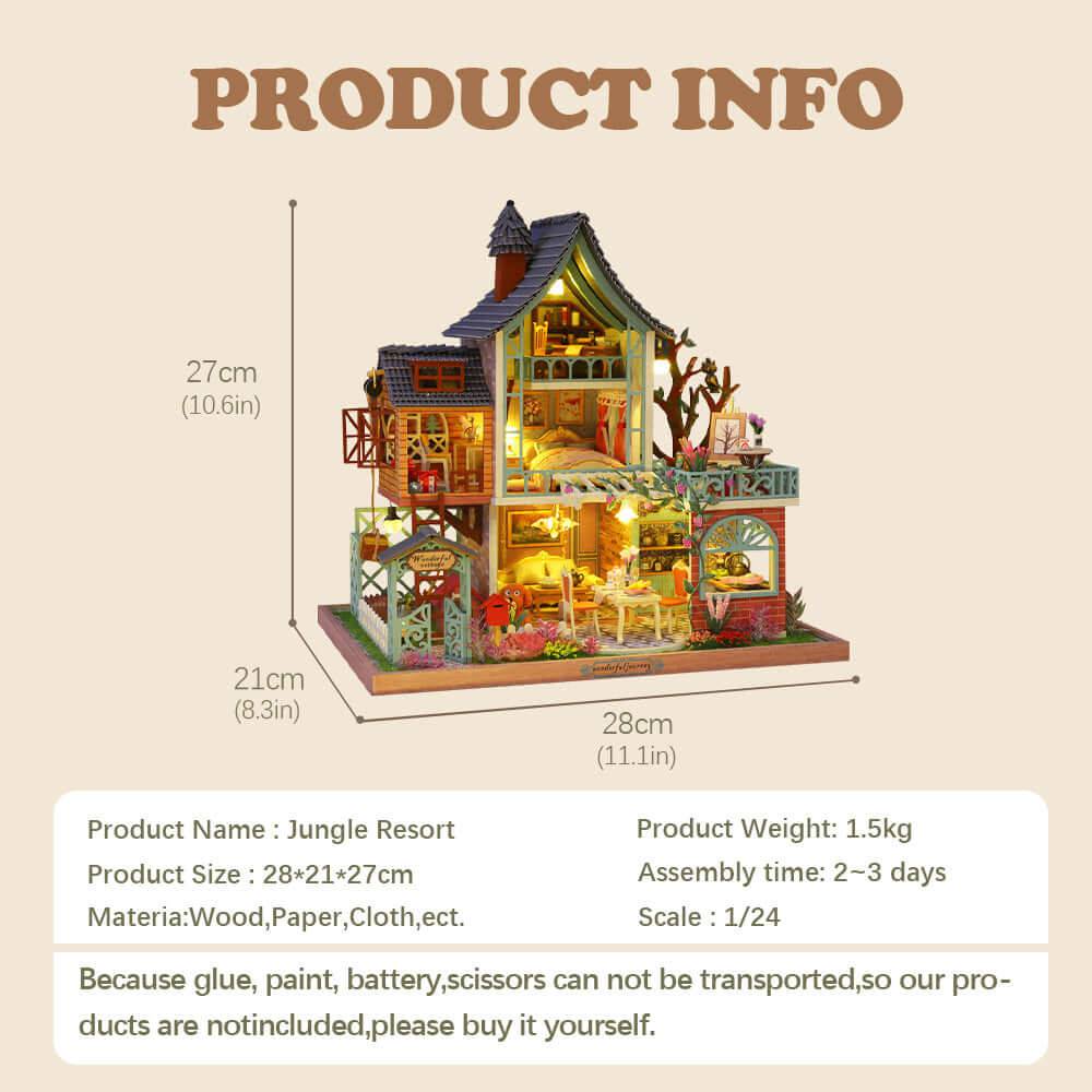 BRIVLOX⢠1:24 DIY Dollhouse Kit ( Jungle Resort) - BRIVLOX | Where Innovation Meets Style!