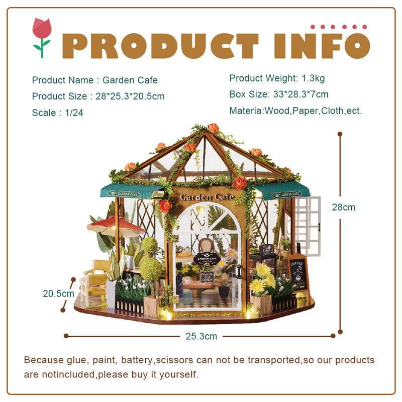 BRIVLOXâ„¢ 1:24 DIY Dollhouse Kit (Garden Cafe) - BRIVLOX | Where Innovation Meets Style!