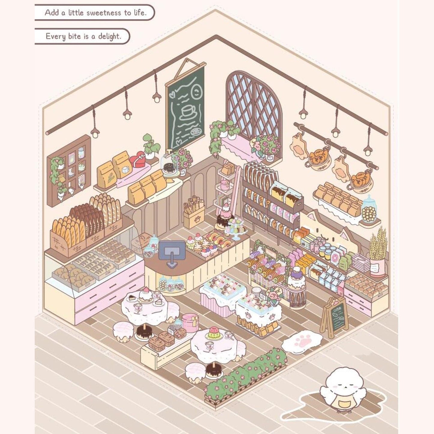 Sticker Scenes! DIY Coffee Flower|Panda Tea House|Bakery Shop|Dream Apartment - OPICRAFT