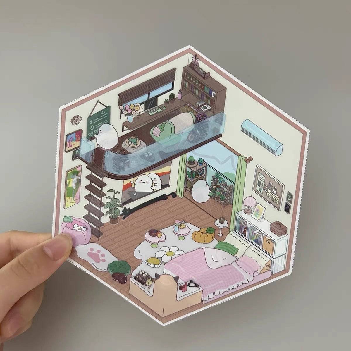 DIY 3D Sticker Scenes! Outdoor Party|Halloween|Apartment|Bakery Shop - OPICRAFT
