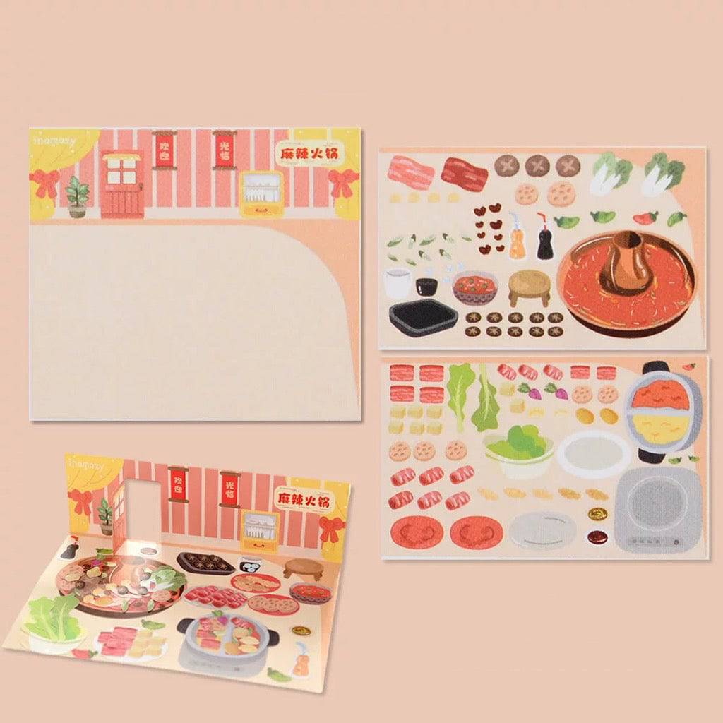Make Your Own Food Stickers, DIY Pizza Dessert Spicy Hot Pot Teahouse - OPICRAFT