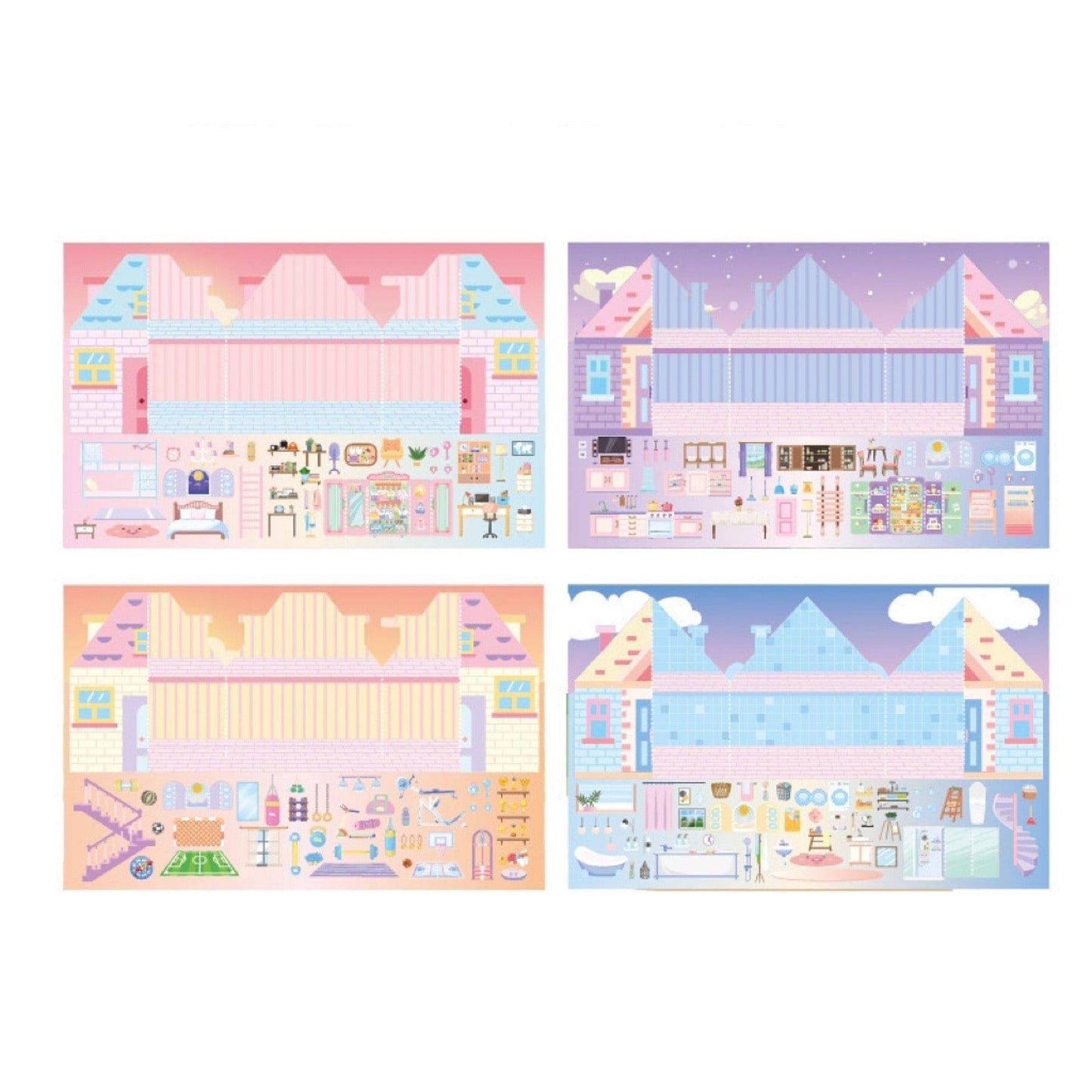 Stickers Play Set, Organize your Own Refrigerator|Snack Vending Machine|Dream House|Closet - OPICRAFT