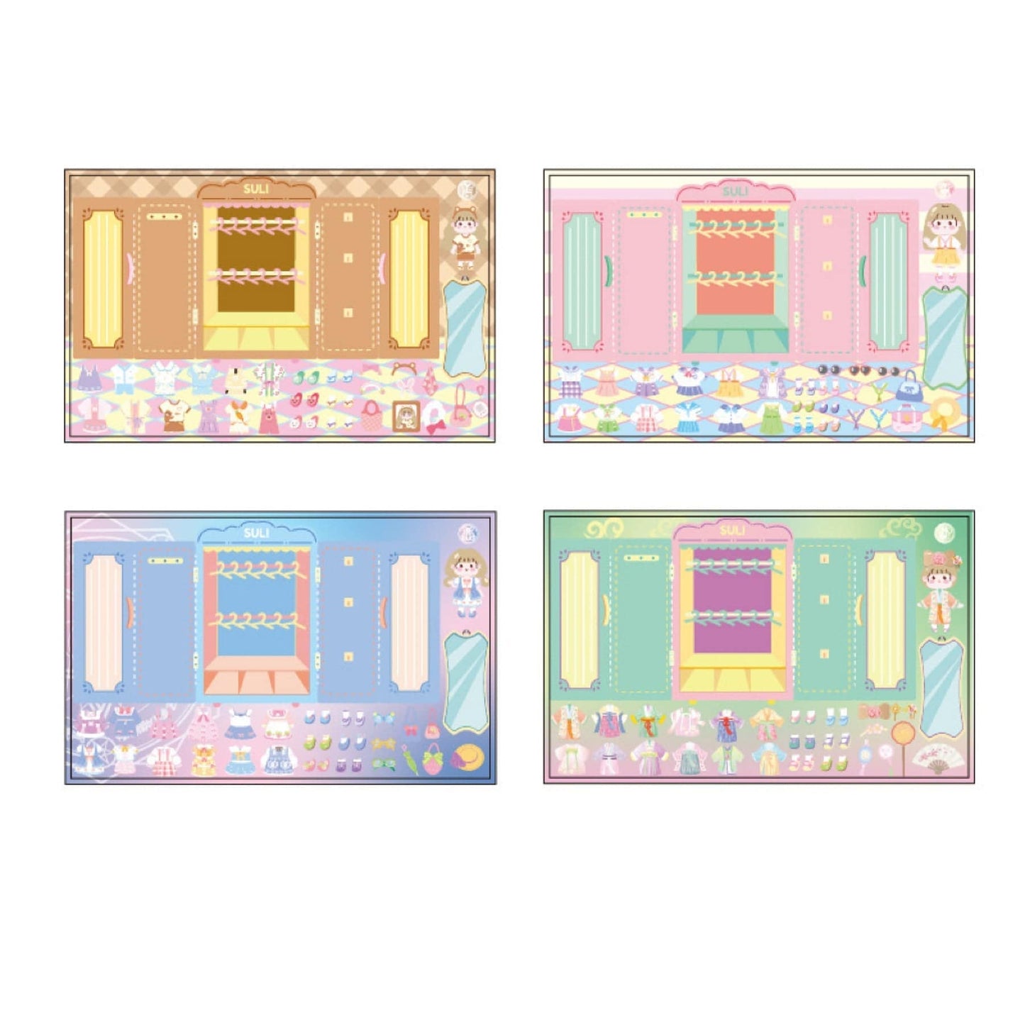 Stickers Play Set, Organize your Own Refrigerator|Snack Vending Machine|Dream House|Closet - OPICRAFT