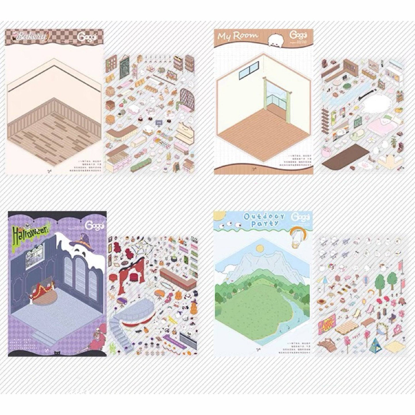 DIY 3D Sticker Scenes! Outdoor Party|Halloween|Apartment|Bakery Shop - OPICRAFT