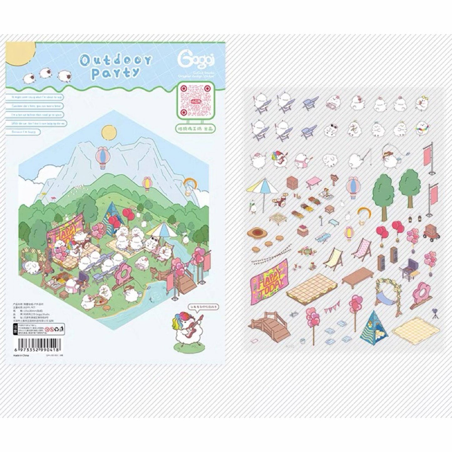 Sticker Scenes! DIY Coffee Flower|Panda Tea House|Bakery Shop|Dream Apartment - OPICRAFT