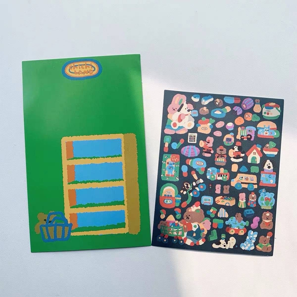 Stickers Scenes! DIY Vintage Cafe|Toy Store|Restaurant|Rabbit Kindergarten - OPICRAFT